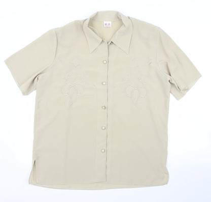 Womens UK Size 16 Preworn Beige Basic Blouse