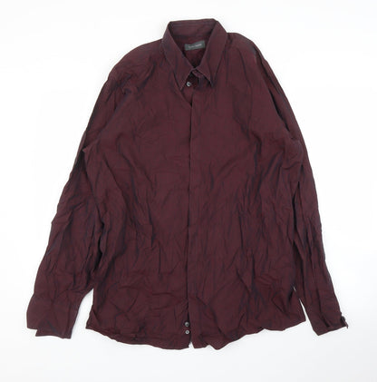 Toni Gard Mens Purple    Button-Up Size M