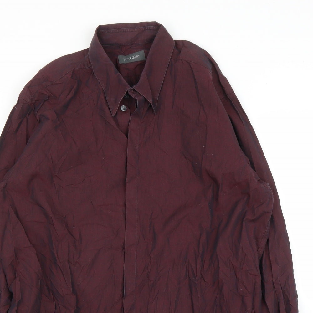 Toni Gard Mens Purple    Button-Up Size M