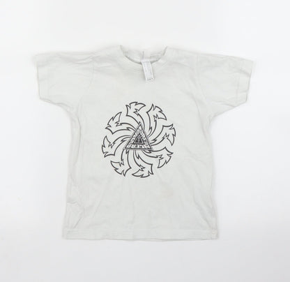 Rabbit Skins Boys White   Basic T-Shirt Size 2 Years