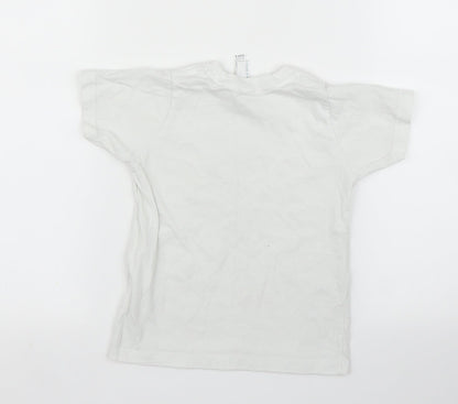 Rabbit Skins Boys White   Basic T-Shirt Size 2 Years