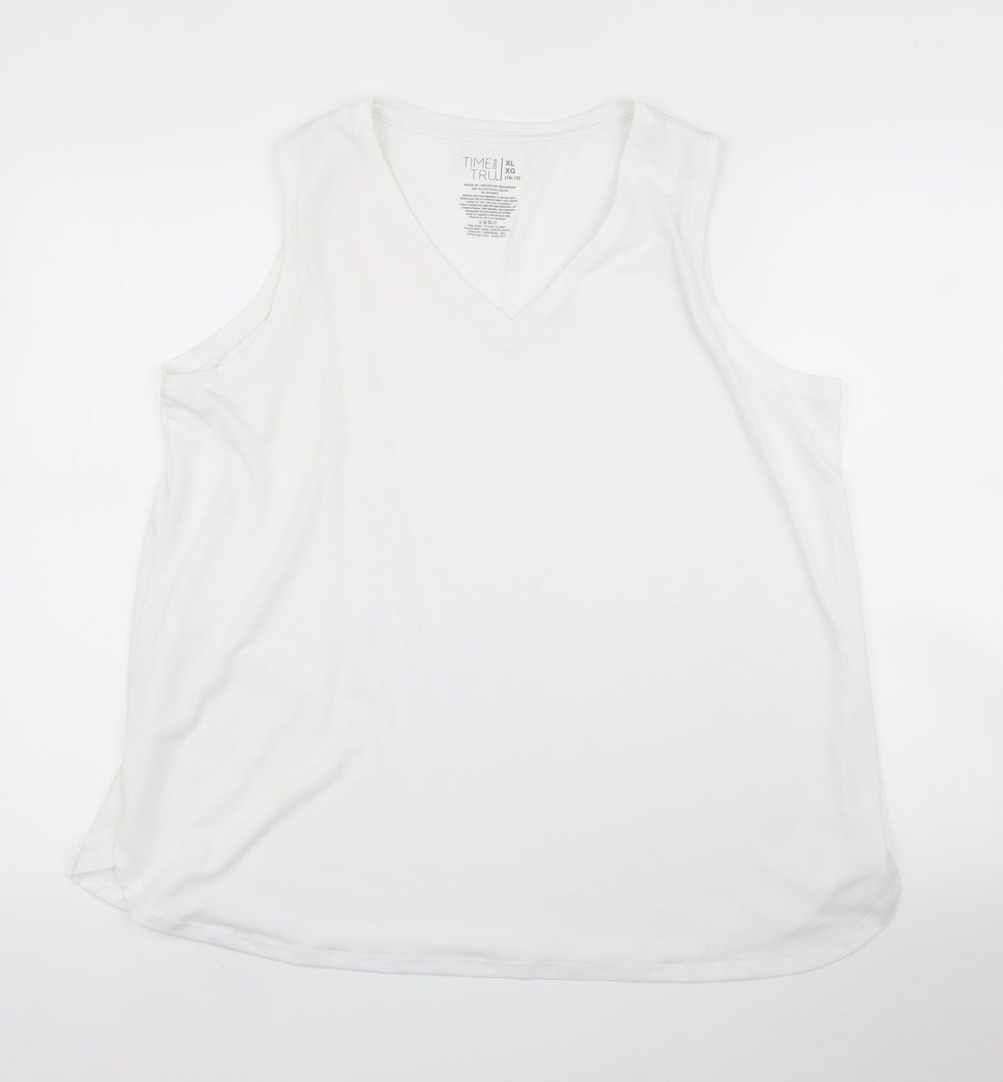 Time & Tru Womens White   Basic Tank Size XL