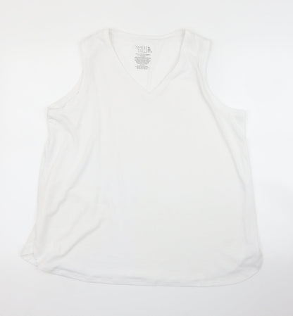 Time & Tru Womens White   Basic Tank Size XL