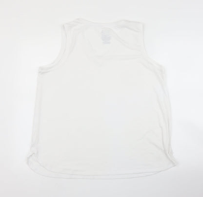 Time & Tru Womens White   Basic Tank Size XL