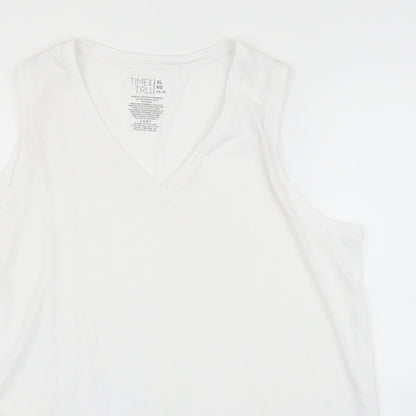 Time & Tru Womens White   Basic Tank Size XL
