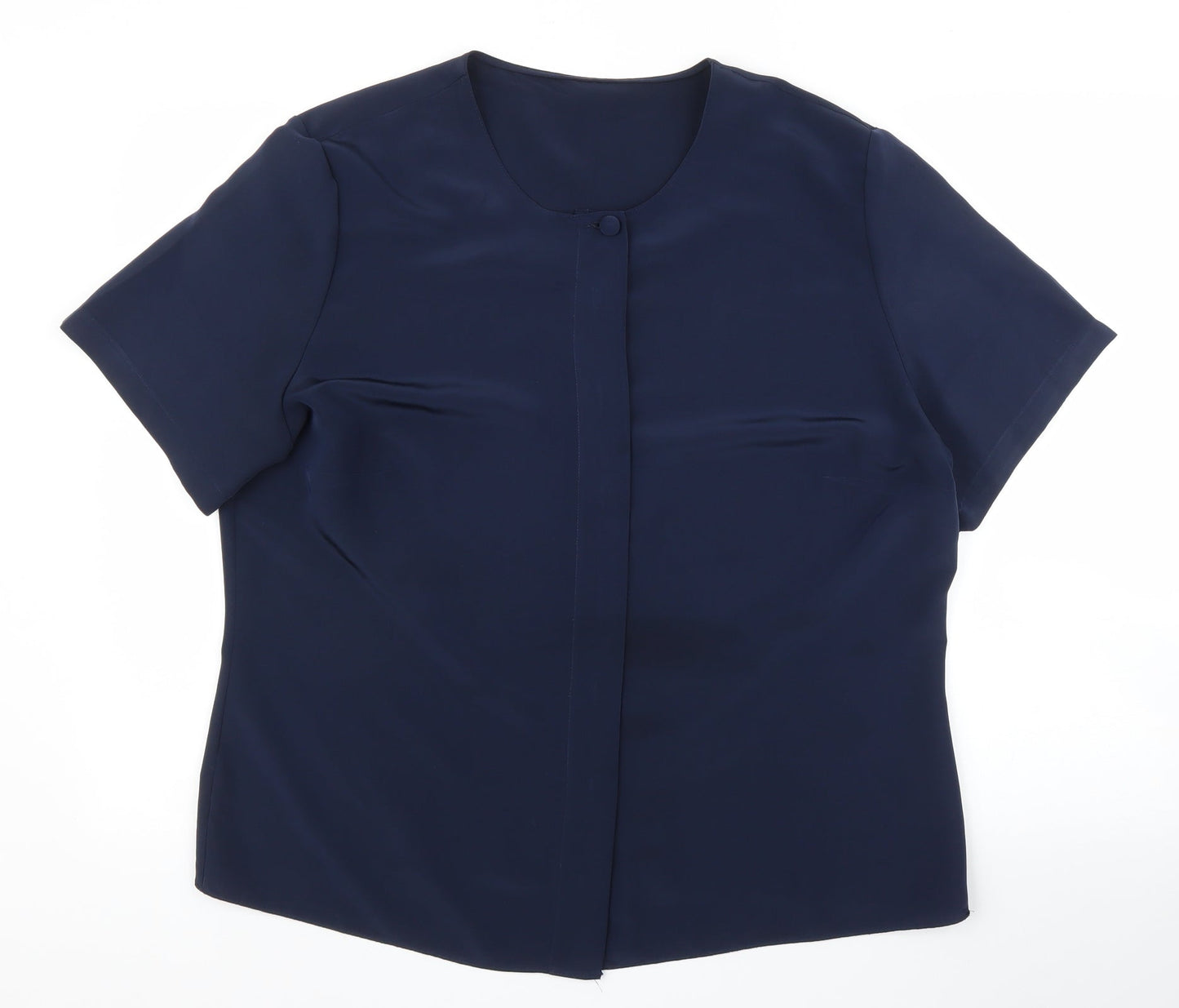 Womens UK Size L Preworn Blue Basic Blouse