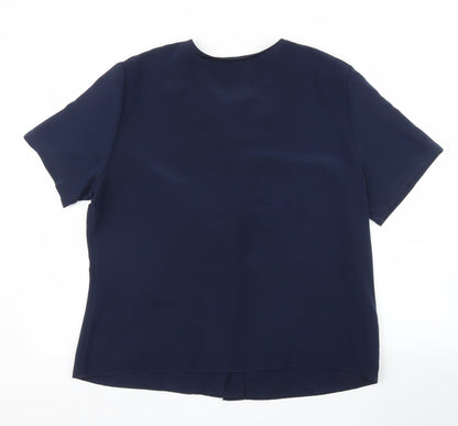 Womens UK Size L Preworn Blue Basic Blouse