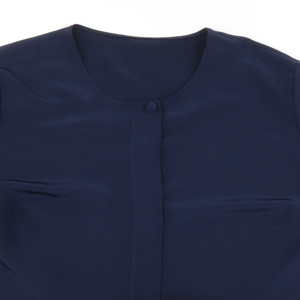 Womens UK Size L Preworn Blue Basic Blouse