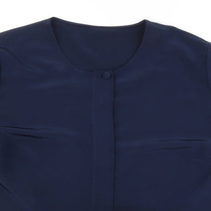 Womens UK Size L Preworn Blue Basic Blouse