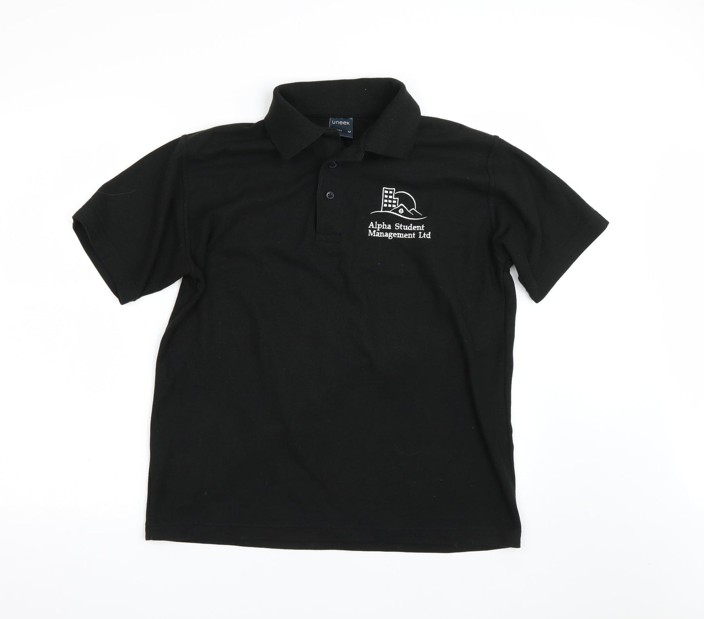 Uneek Mens Black    Polo Size M  - Alpha Student