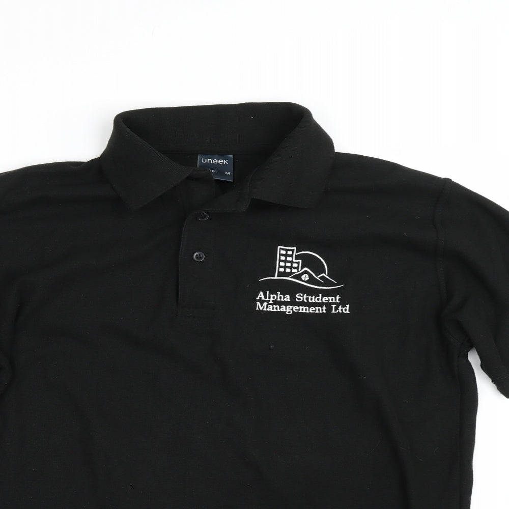 Uneek Mens Black    Polo Size M  - Alpha Student