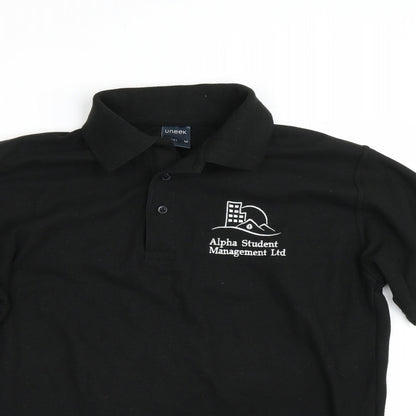 Uneek Mens Black    Polo Size M  - Alpha Student