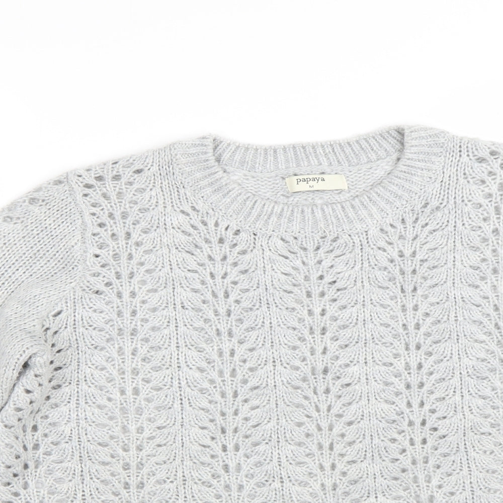 Womens UK Size M Papaya Grey Pullover Jumper