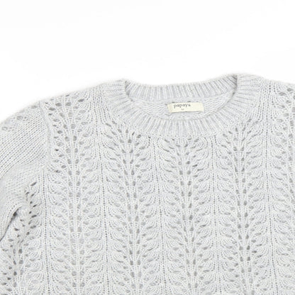 Womens UK Size M Papaya Grey Pullover Jumper
