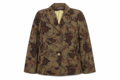Dome Womens Brown Floral  Jacket Suit Size 10