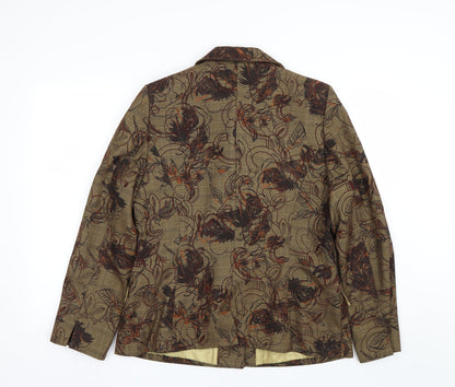 Dome Womens Brown Floral  Jacket Suit Size 10