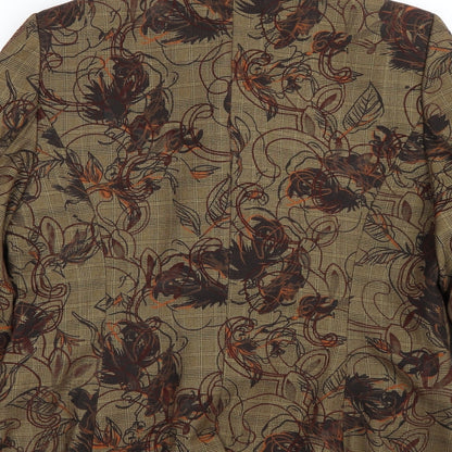 Dome Womens Brown Floral  Jacket Suit Size 10