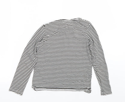 NEXT Girls Black Striped  Basic T-Shirt Size 10 Years