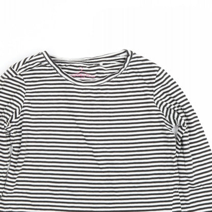 NEXT Girls Black Striped  Basic T-Shirt Size 10 Years