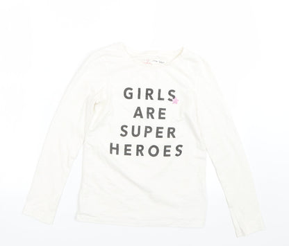 NEXT Girls White   Basic T-Shirt Size 10 Years