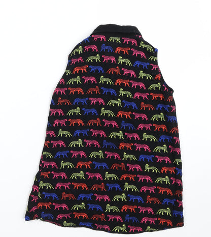 Bluezoo Girls Black Animal Print  Basic Button-Up Size 11 Years  - Cheetahs