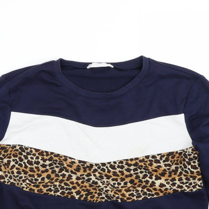 H&M Girls Blue Animal Print  Pullover Sweatshirt Size 11-12 Years