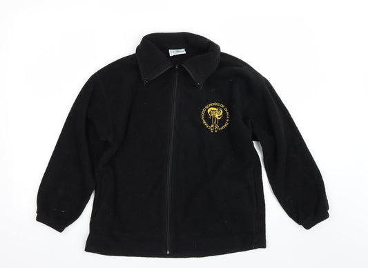 Cracker robi Girls Black  Fleece Full Zip Sweatshirt Size 9-10 Years