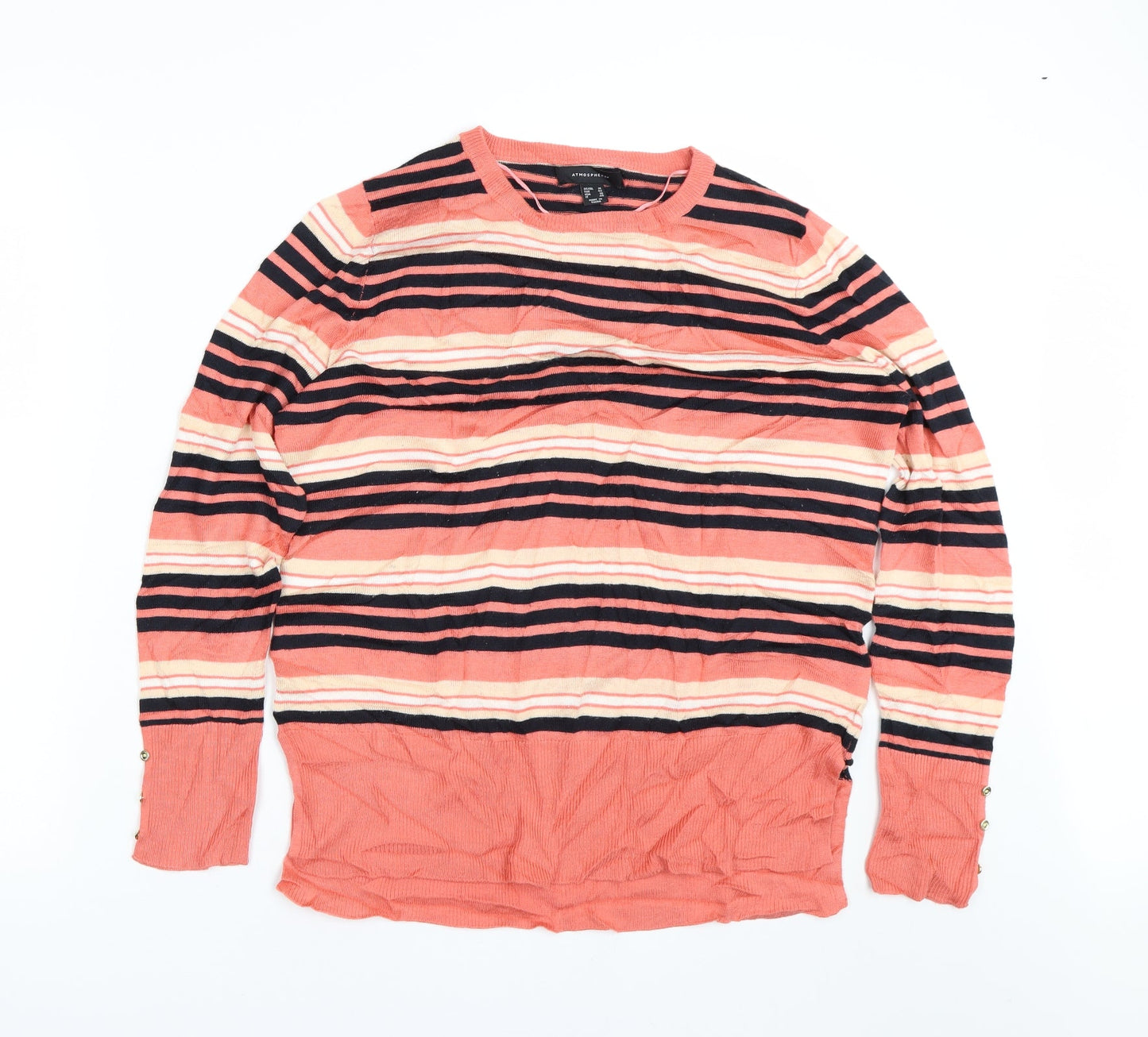 Primark Womens Pink Striped  Pullover Jumper Size 14