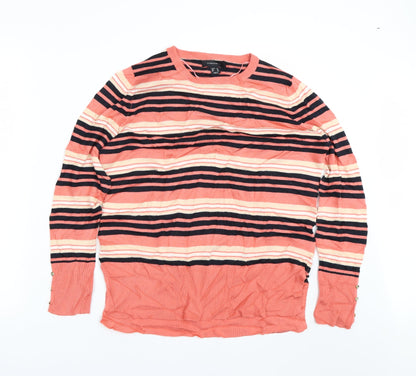 Primark Womens Pink Striped  Pullover Jumper Size 14