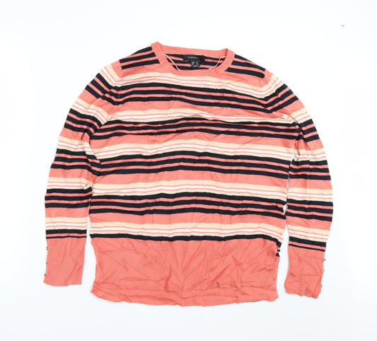 Primark Womens Pink Striped  Pullover Jumper Size 14