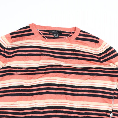Primark Womens Pink Striped  Pullover Jumper Size 14