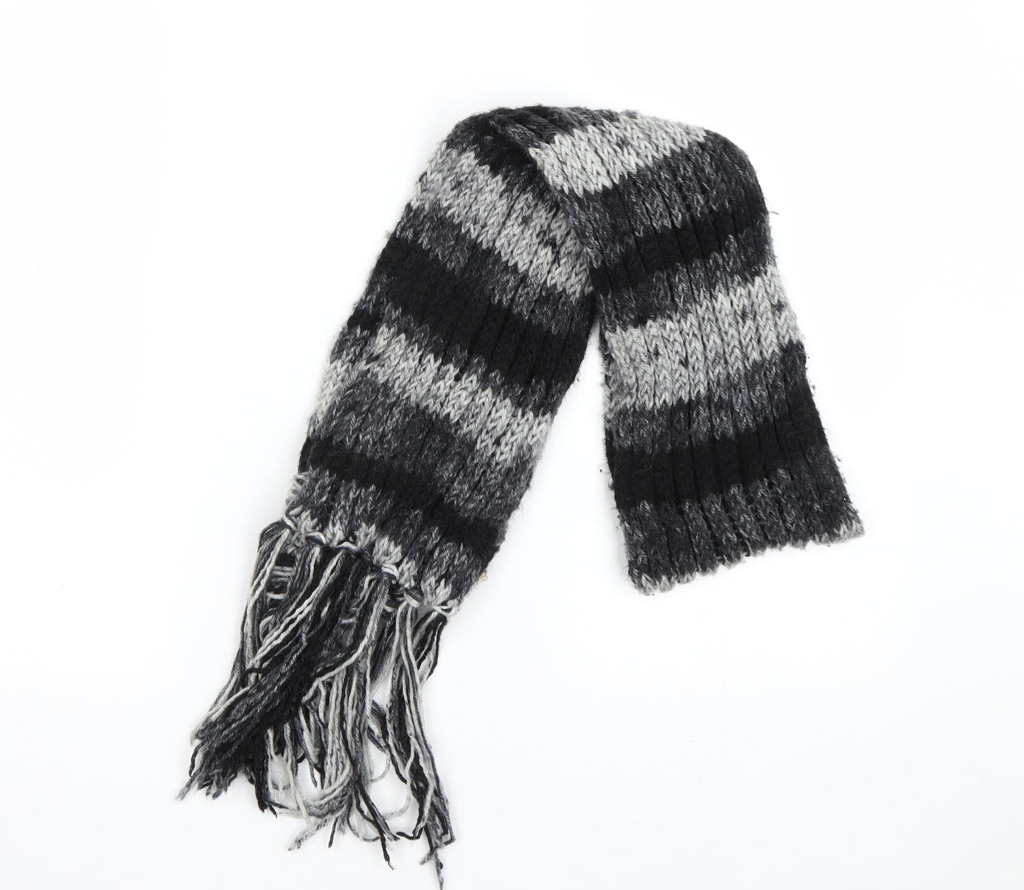 St micheal Mens Grey Striped  Scarf  One Size
