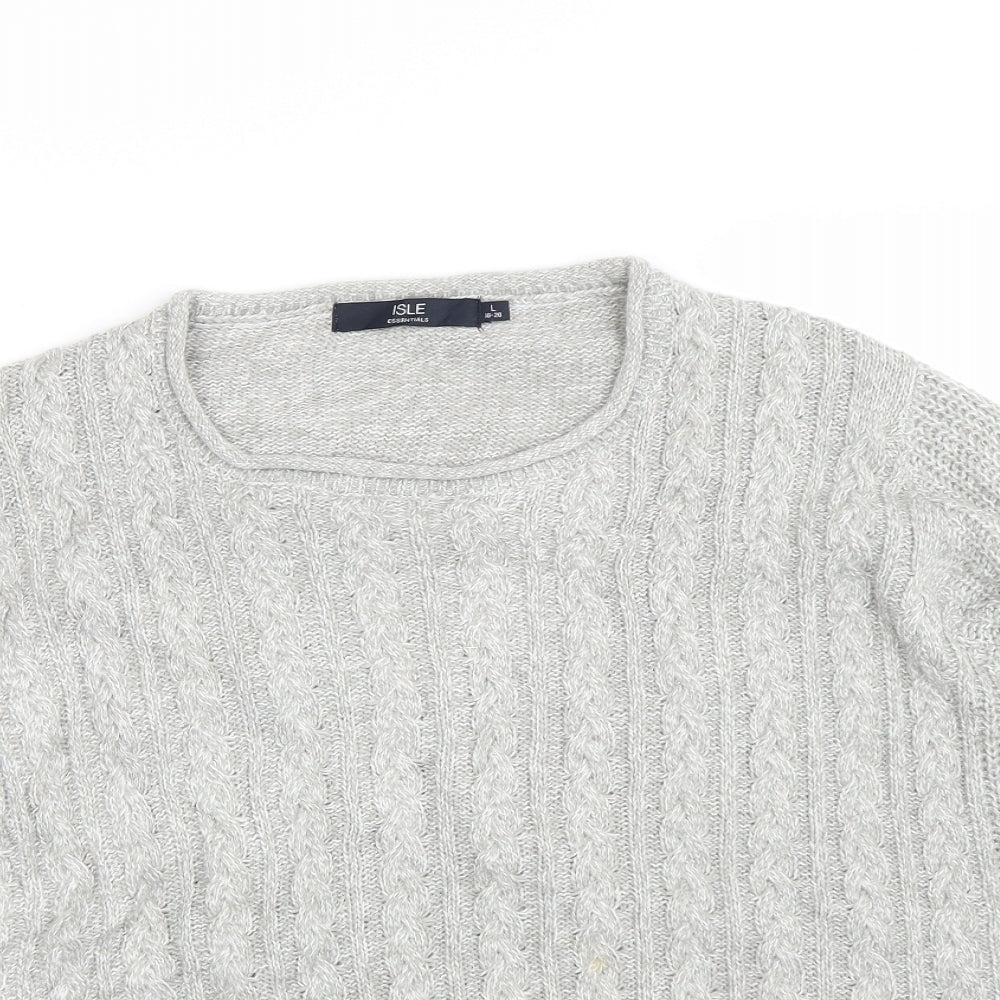 Womens UK Size 18 Isle Grey Pullover Jumper