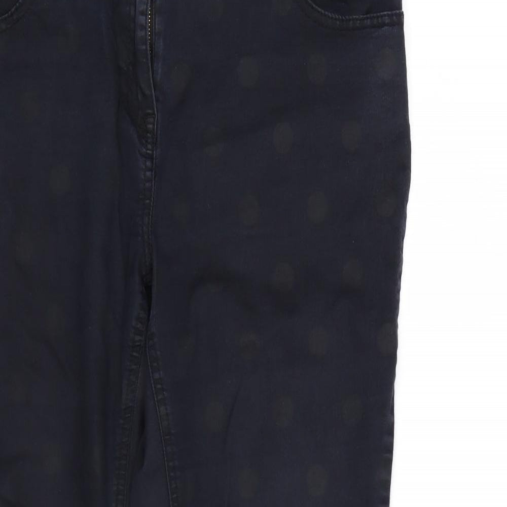 South Womens Black Polka Dot Denim Skinny Jeans Size 16 L25.5 in