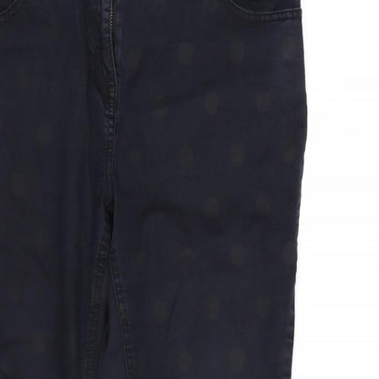 South Womens Black Polka Dot Denim Skinny Jeans Size 16 L25.5 in