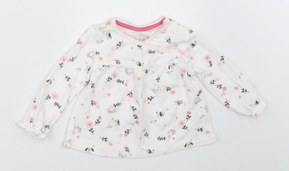 F&F Girls White   Basic T-Shirt Size 3-6 Months