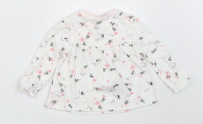 F&F Girls White   Basic T-Shirt Size 3-6 Months