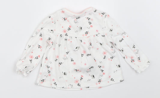 F&F Girls White   Basic T-Shirt Size 3-6 Months