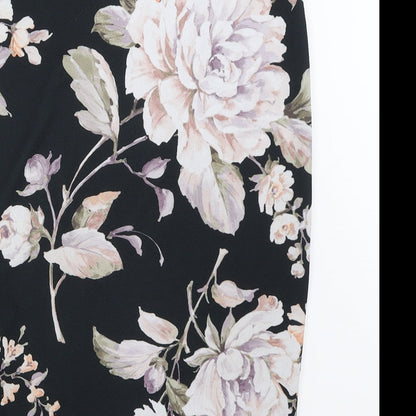 New Look Womens Black Floral  Straight & Pencil Skirt Size 10