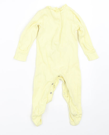 M&Co Girls Yellow   Babygrow One-Piece Size 3-6 Months
