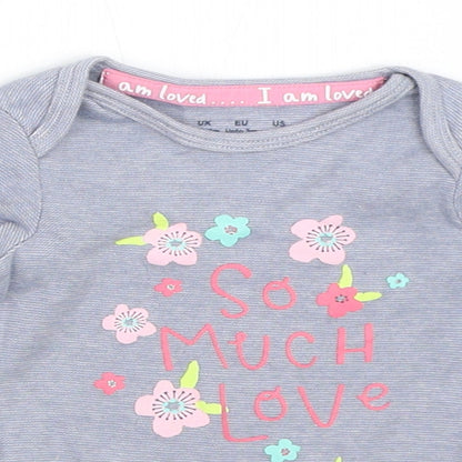 F&F Girls Blue   Babygrow One-Piece Size 0-3 Months