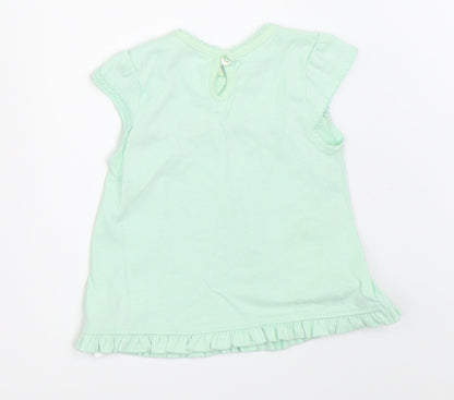 George Girls Green   Basic T-Shirt Size 0-3 Months
