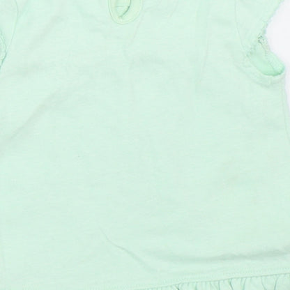 George Girls Green   Basic T-Shirt Size 0-3 Months