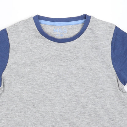 Marks and Spencer Boys Grey   Basic T-Shirt Size 5-6 Years