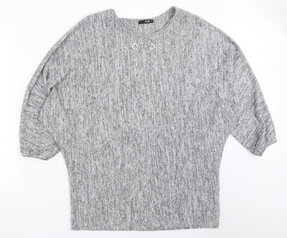 Womens UK Size M Quiz Grey Pullover Jumper