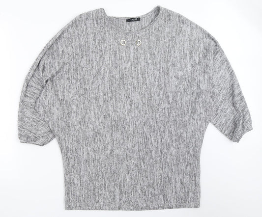 Womens UK Size M Quiz Grey Pullover Jumper