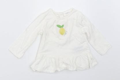 NEXT Girls White   Basic T-Shirt Size 3-6 Months