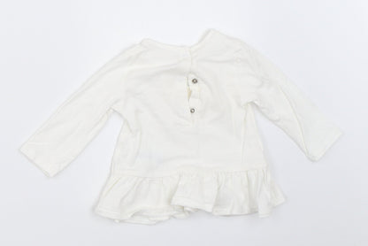 NEXT Girls White   Basic T-Shirt Size 3-6 Months