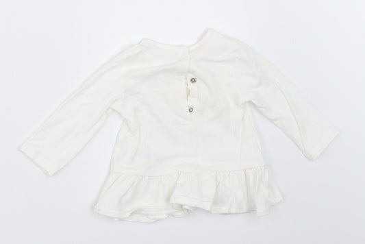 NEXT Girls White   Basic T-Shirt Size 3-6 Months