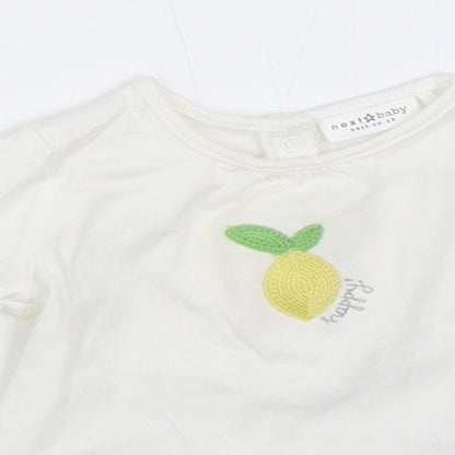 NEXT Girls White   Basic T-Shirt Size 3-6 Months